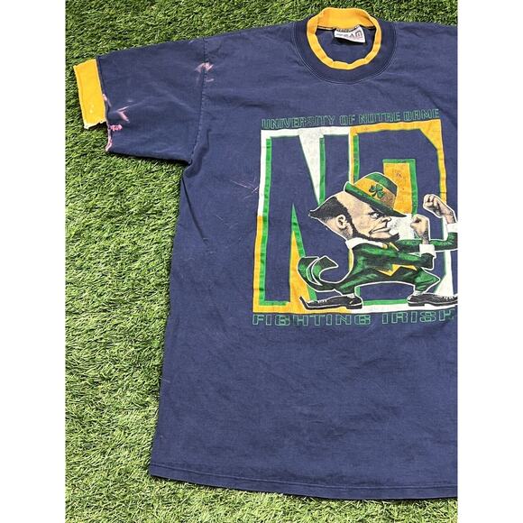 VTG 90's Team Edition Notre Dame Fighting Irish NCAA T-Shirt Men's XL Distressed - Picture 2 of 13